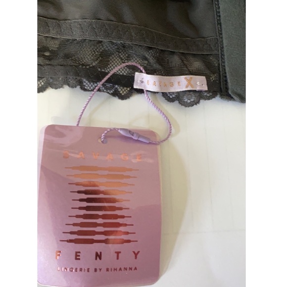 New Savage X Fenty Gray Lace Racerback Bralette - Picture 3 of 3